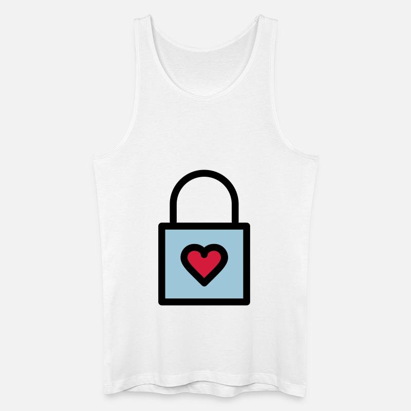 Vorhängeschloss, Liebesschloss - Männer Bio Tank Top - Weiß