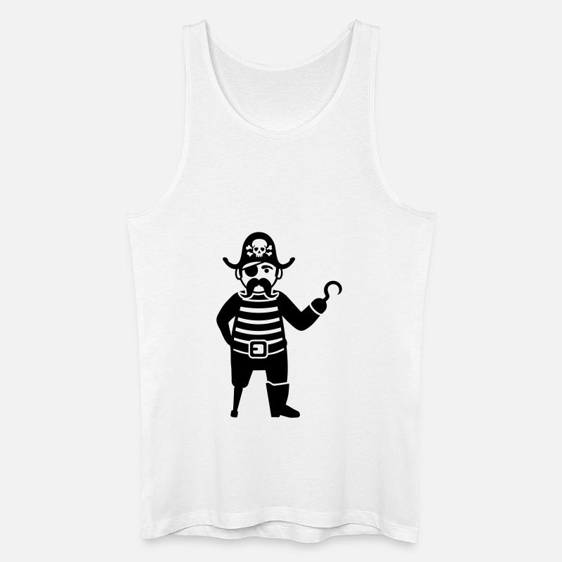 Pirat - Männer Bio Tank Top - Weiß
