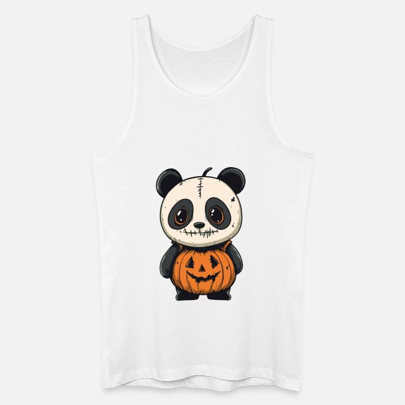 Panda Halloween Comic Lustig - Männer Bio Tank Top - Weiß