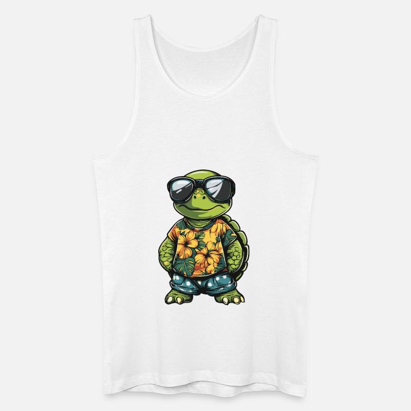 Turtle Comic Funny Summer - Men’s Organic Tank Top - white