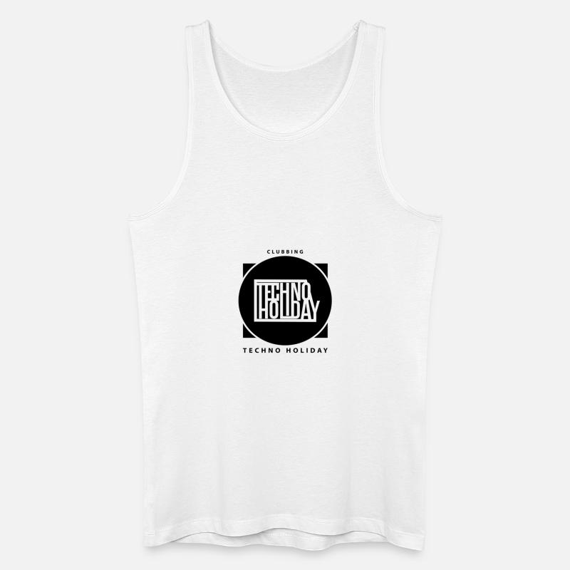 logo_techno_holiday_2017_negro1 - Männer Bio Tank Top - Weiß