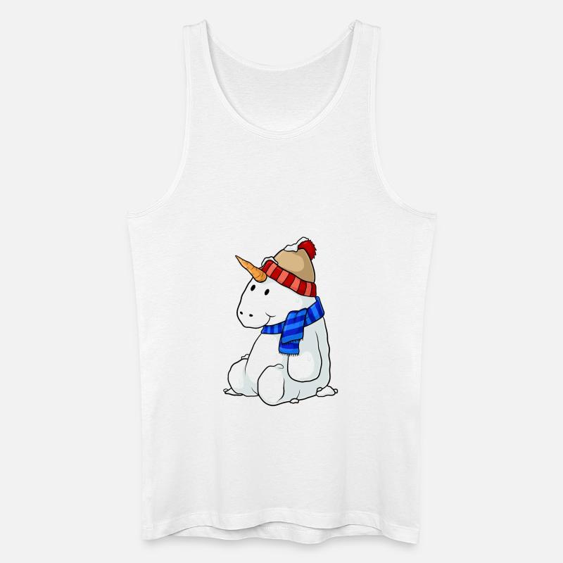 Einhorn Schneemann Comic - Männer Bio Tank Top - Weiß