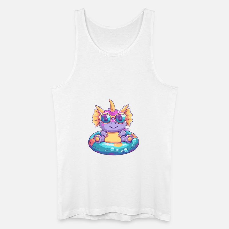 Dinosaurier triceratops Comic Cool - Männer Bio Tank Top - Weiß