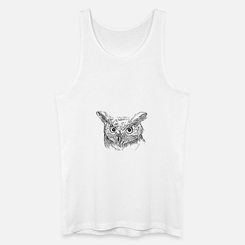 Eule - Uhu - Vogel - Männer Bio Tank Top - Weiß