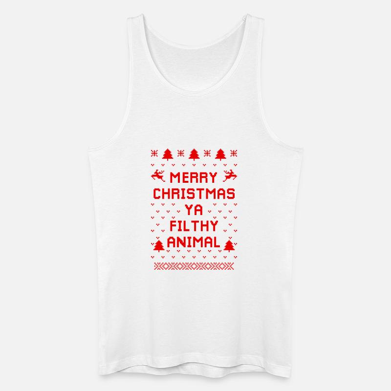 Humorvoller Weihnachts-Tierpullover - Männer Bio Tank Top - Weiß