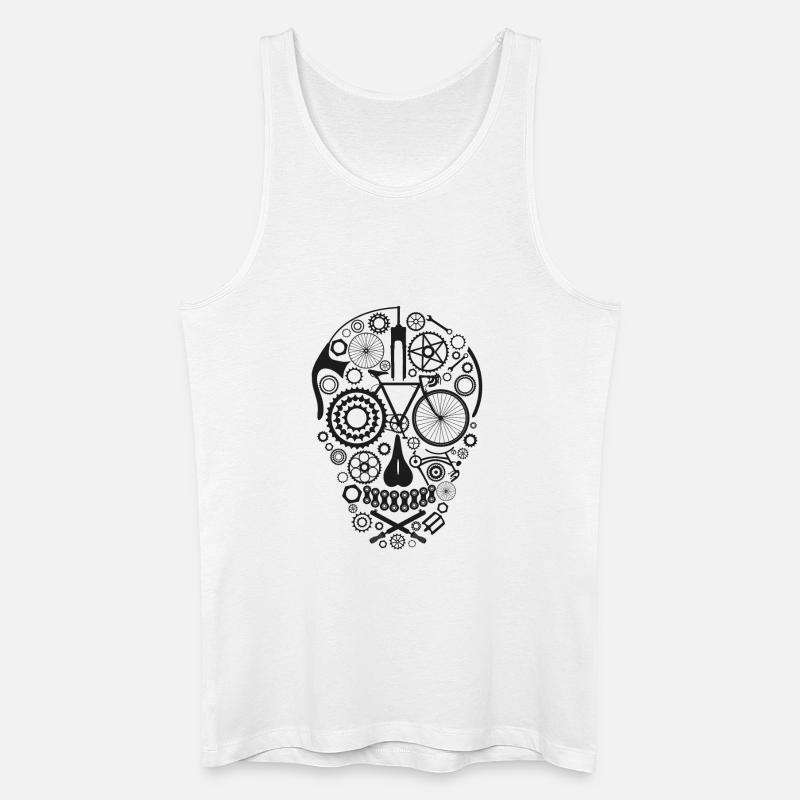 Bicycle Skull black - Männer Bio Tank Top - Weiß