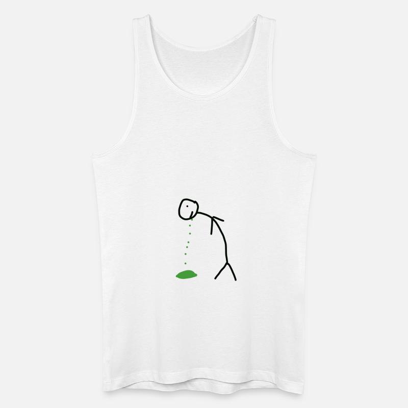 Kotzendes Strichmännchen - Männer Bio Tank Top - Weiß