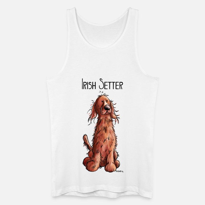 Fröhlicher Irish Setter - Männer Bio Tank Top - Weiß