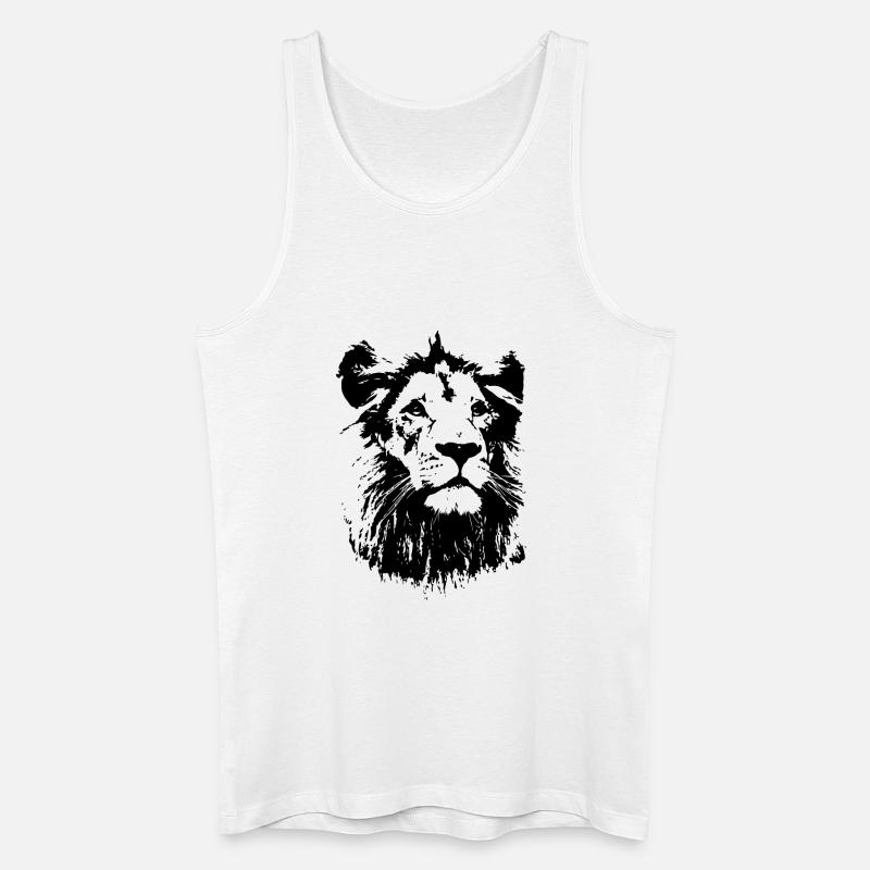 Lion - Männer Bio Tank Top - Weiß