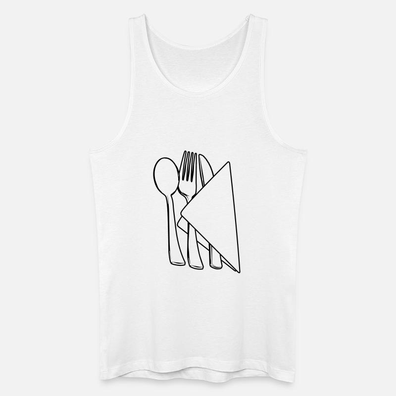 Besteck in Serviette - Männer Bio Tank Top - Weiß