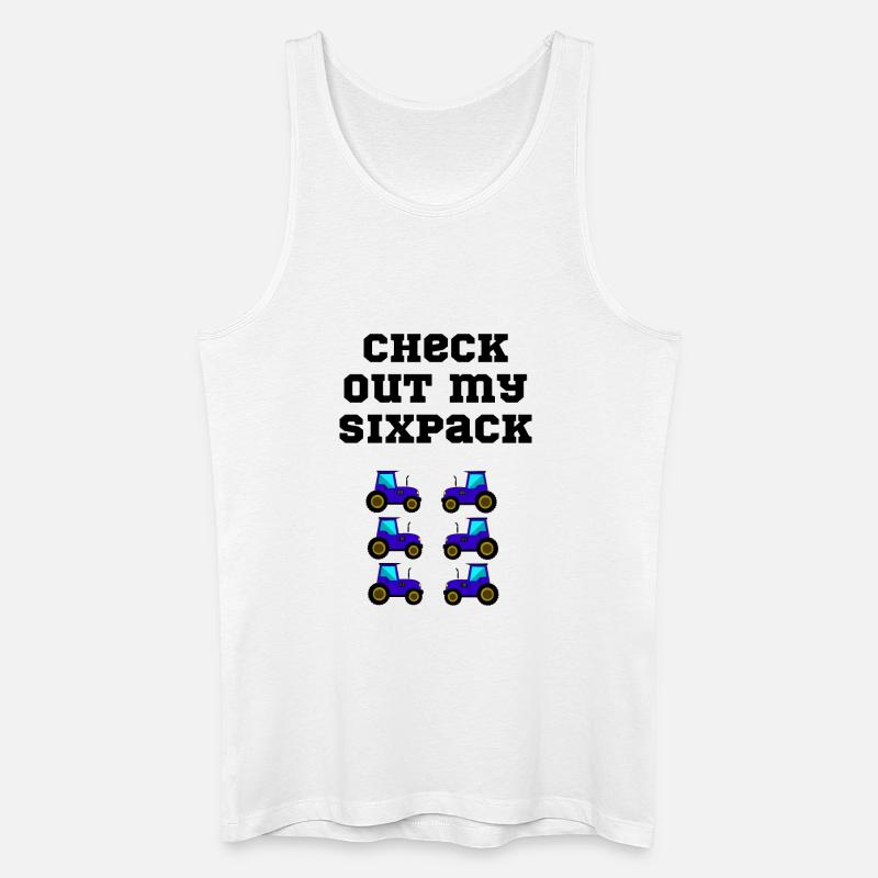 traktor trecker sixpack - Männer Bio Tank Top - Weiß