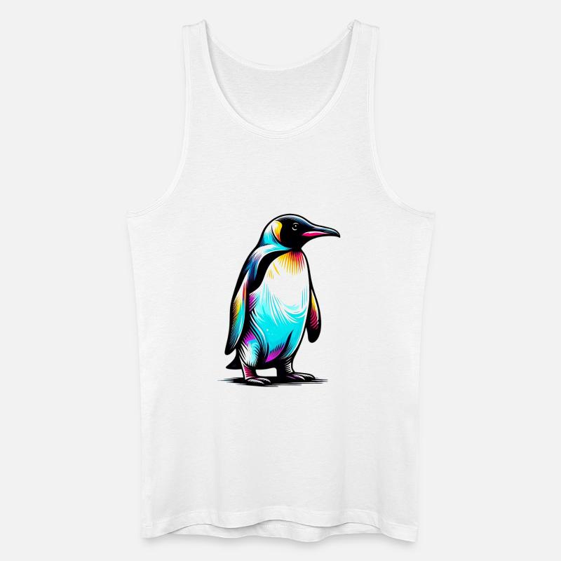 Pinguin - Männer Bio Tank Top - Weiß