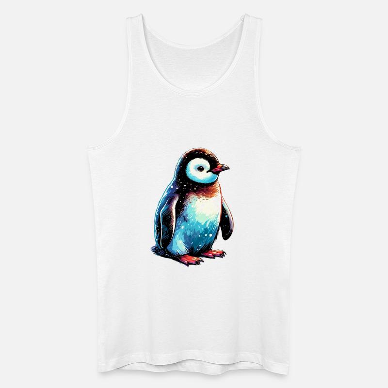 Pinguin - Männer Bio Tank Top - Weiß