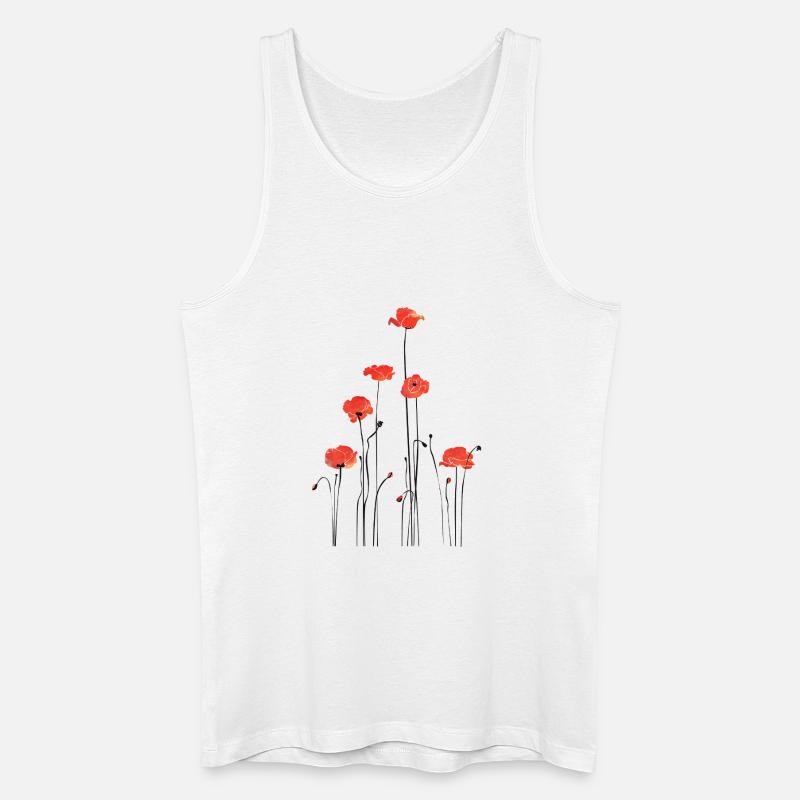 Abstrakte Mohnblumen Illustration - Männer Bio Tank Top - Weiß