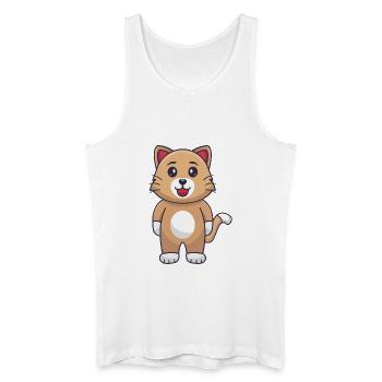 Cartoon cat - Men’s Organic Tank Top - white - Front