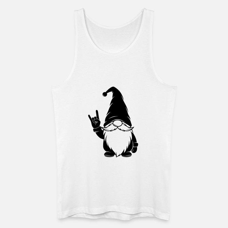 Cooler Wichtel mit Victory Zeichen - Männer Bio Tank Top - Weiß