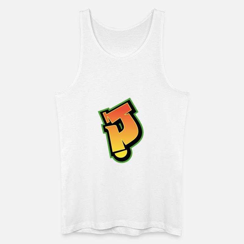 Graffiti-Schrift Wildstyle 01 Buchstabe 'J' - Männer Bio Tank Top - Weiß