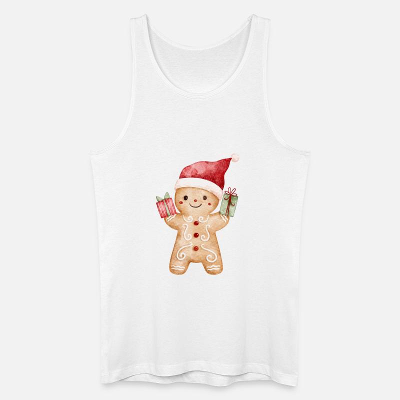 Lebkuchenmann mit Geschenken - Männer Bio Tank Top - Weiß