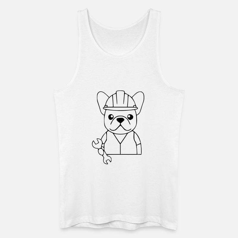 Frenchie Mechaniker Werkzeug - Männer Bio Tank Top - Weiß