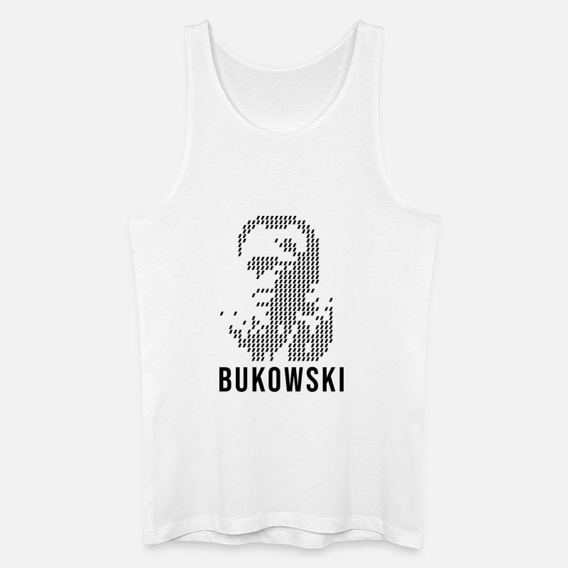 Charles Bukowskis geometrisches Designporträt - Männer Bio Tank Top - Weiß