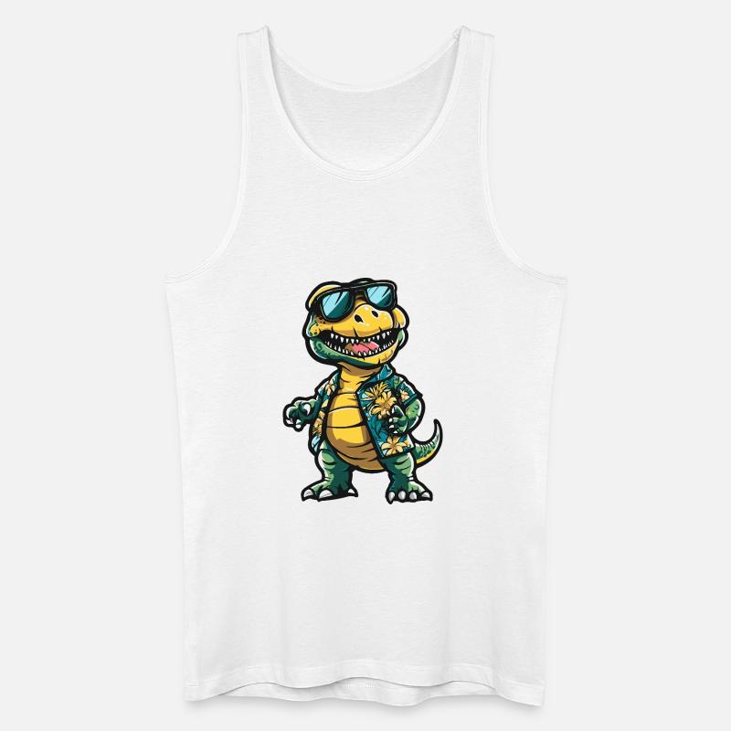 Dinosaurier T-Rex Comic Urlaub - Männer Bio Tank Top - Weiß