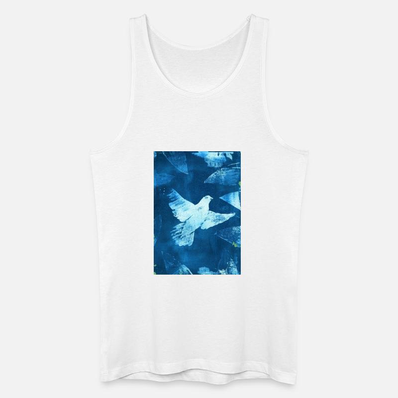 Blau Taube Friedensvisual - Männer Bio Tank Top - Weiß