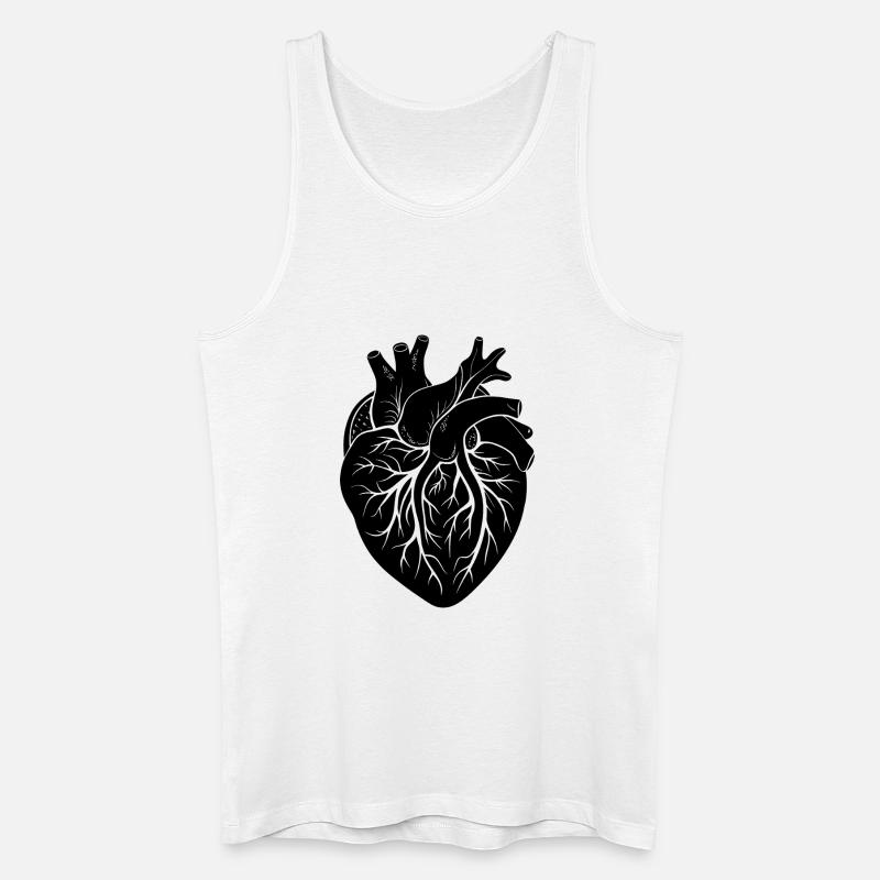 anatomisches Herz - Männer Bio Tank Top - Weiß