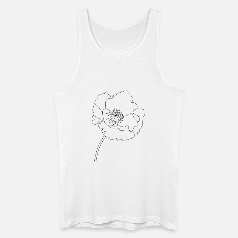 Silhouette de fleur de pavot - Débardeur bio Homme - blanc