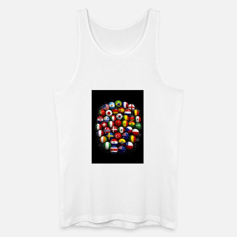 Flaggbälle Weltfußball - Männer Bio Tank Top - Weiß
