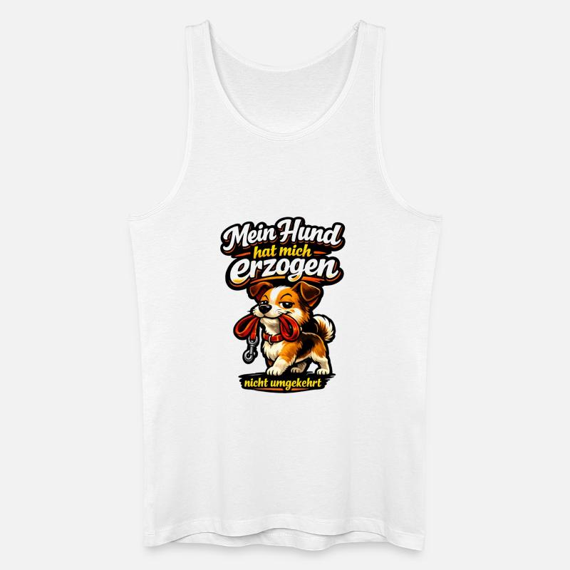 Mein Hund hat mich erzogen - Männer Bio Tank Top - Weiß