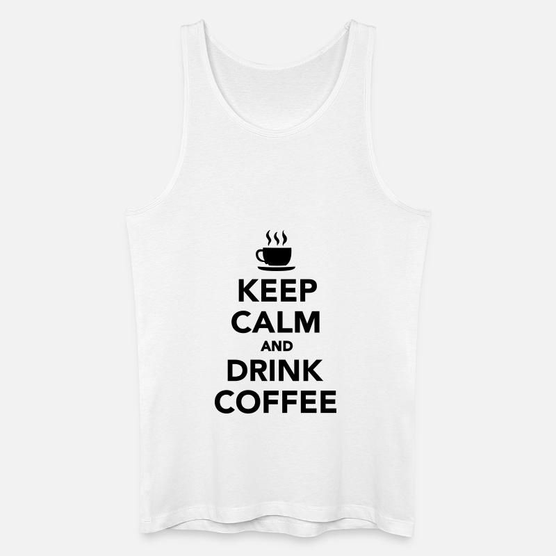 Keep calm and drink coffee - Männer Bio Tank Top - Weiß