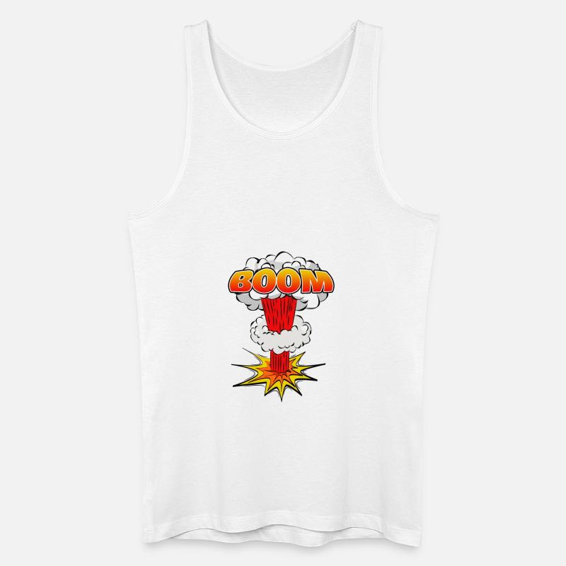 Boom Comic Explosion Lettering Symbol - Männer Bio Tank Top - Weiß