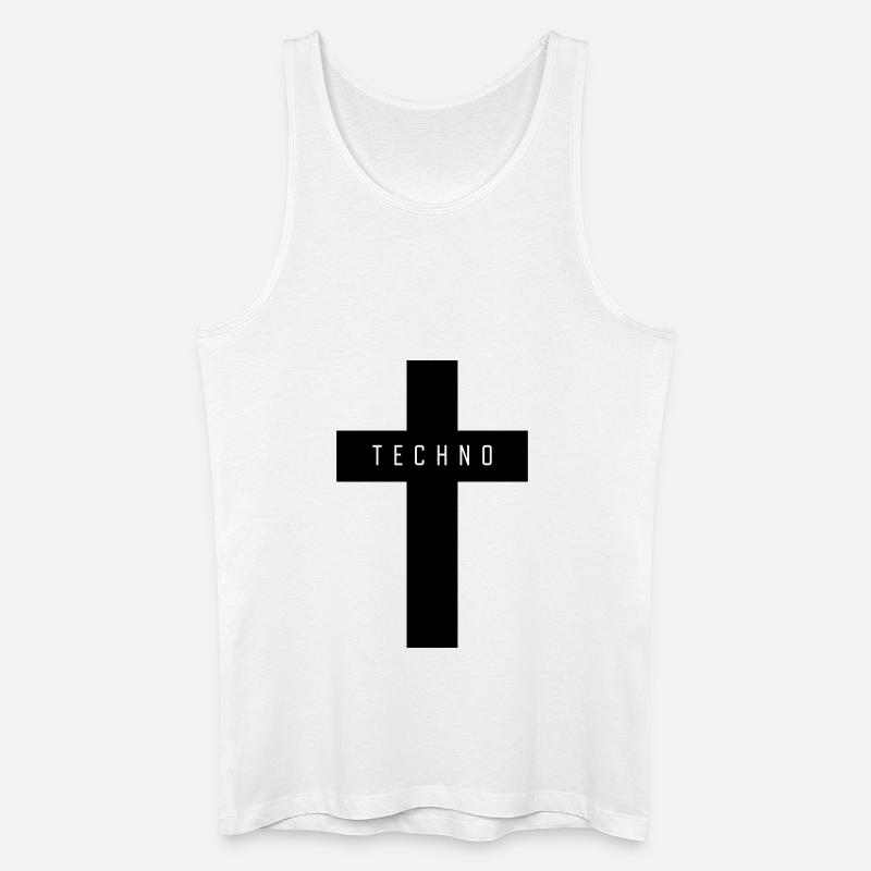 Techno Kreuz - Männer Bio Tank Top - Weiß