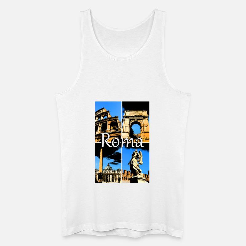 Roma Collage Comic sign lettering - Männer Bio Tank Top - Weiß
