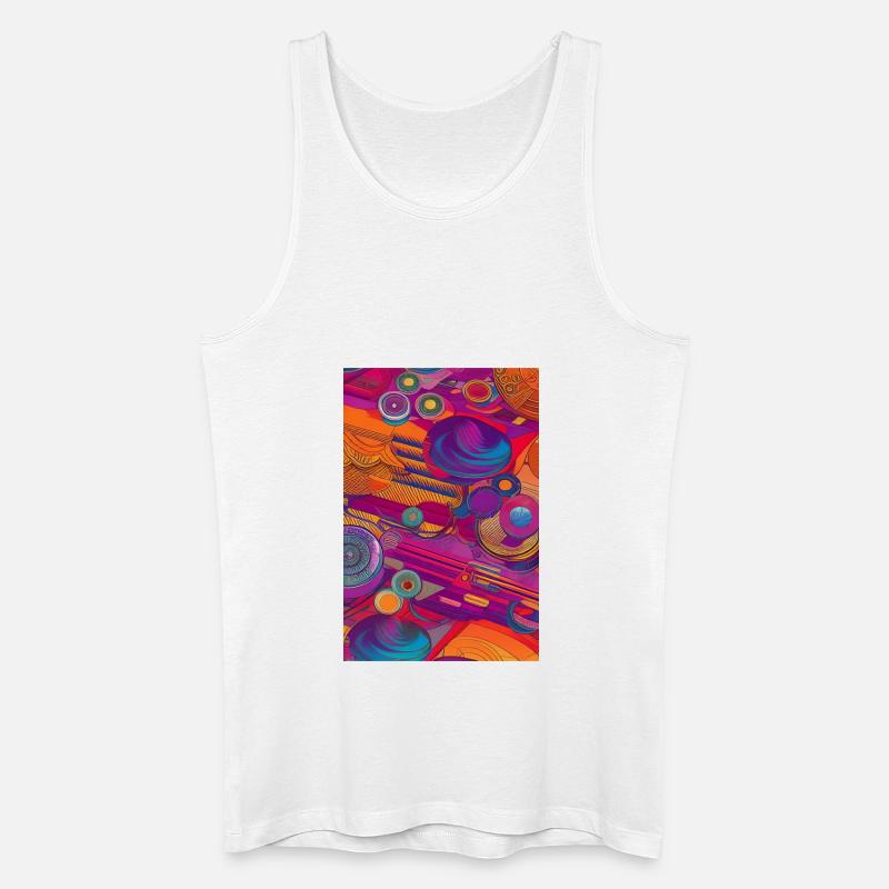 Retro Muster - Männer Bio Tank Top - Weiß