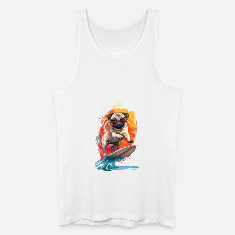 Großer Sufer - Männer Bio Tank Top - Weiß