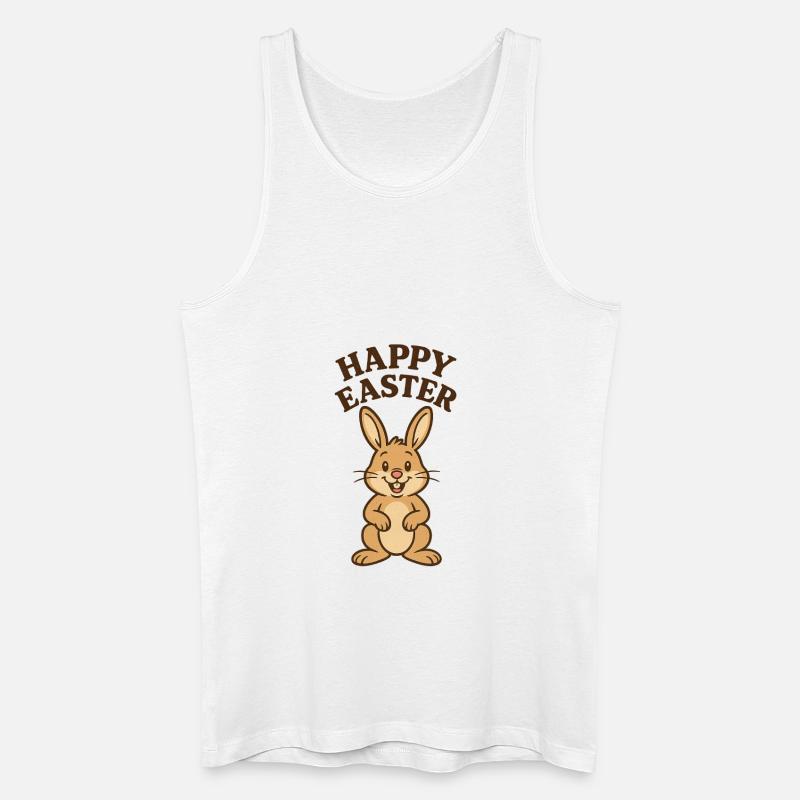 Osterhase mit Happy Easter, Osterhase - Männer Bio Tank Top - Weiß