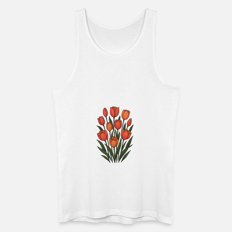 Tulpen - Männer Bio Tank Top - Weiß