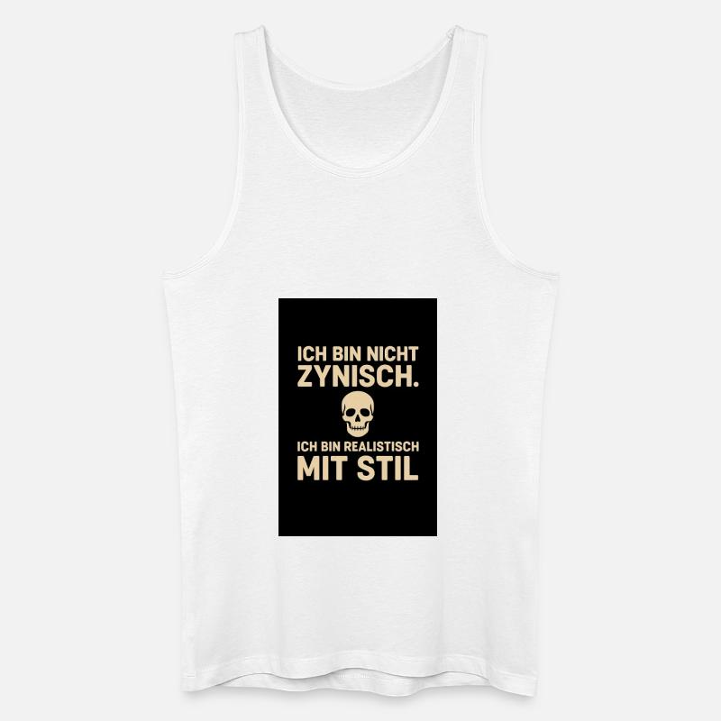 „Ich bin nicht zynisch - Männer Bio Tank Top - Weiß