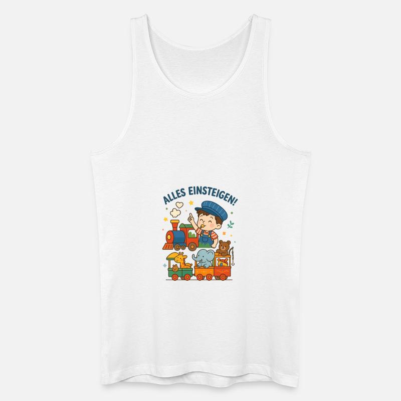 Eisenbahn Kinder Alles Einsteigen - Männer Bio Tank Top - Weiß