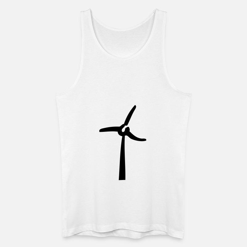 Windmill, éolienne, Windrad - Männer Bio Tank Top - Weiß