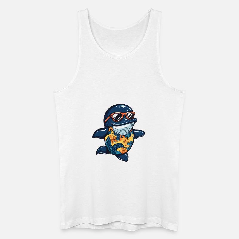 Wal Comic Urlaub - Männer Bio Tank Top - Weiß