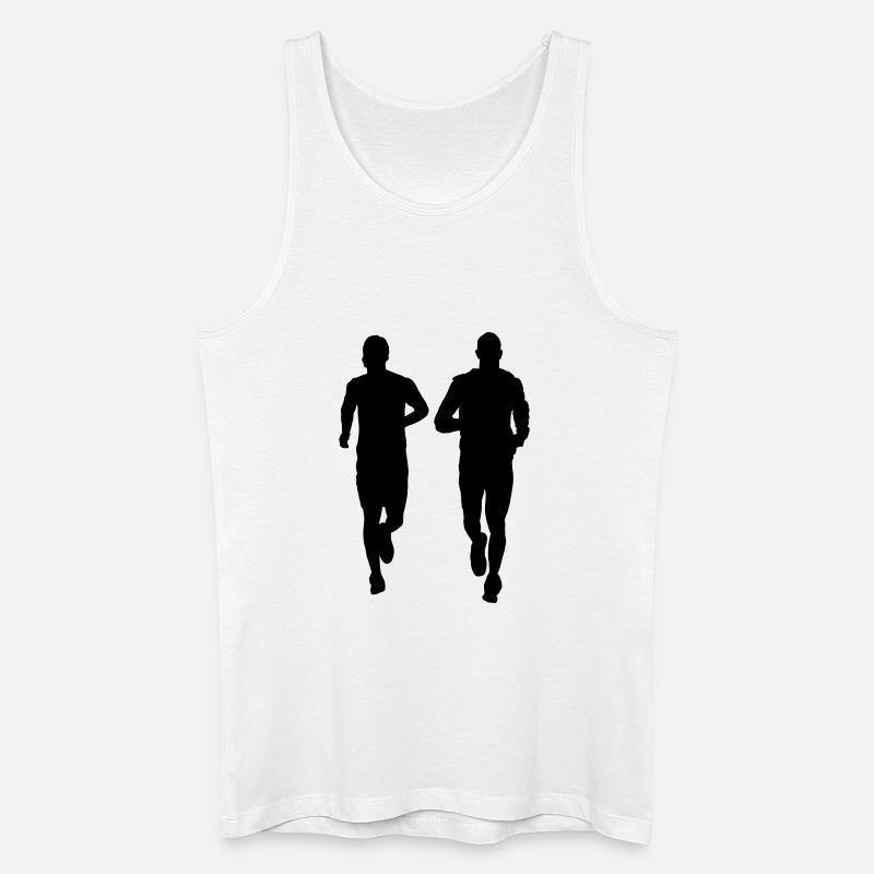 laufendes Paar zwei Männer - Männer Bio Tank Top - Weiß