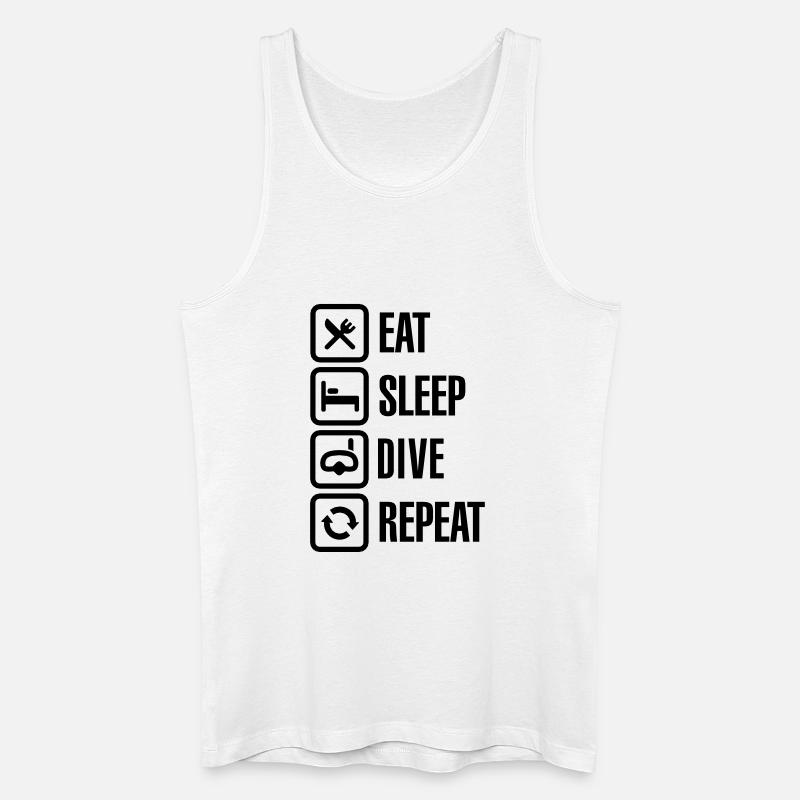 Eat Sleep Dive Repeat - Männer Bio Tank Top - Weiß