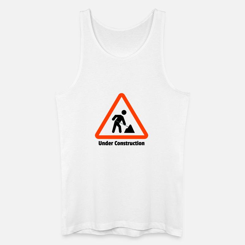 Baugrube Warnschild Illustration - Männer Bio Tank Top - Weiß