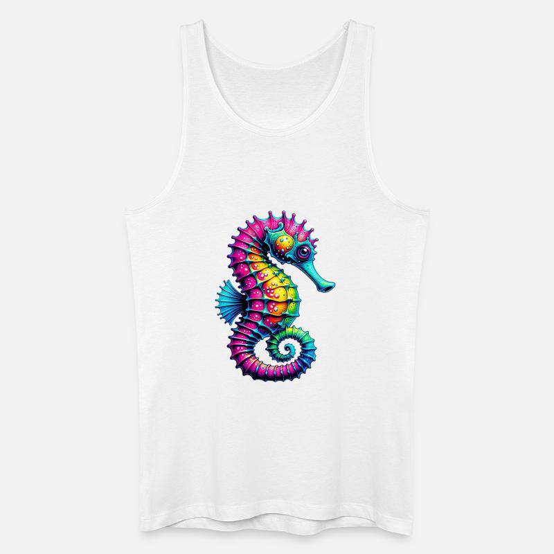 Seepferdchen - Männer Bio Tank Top - Weiß