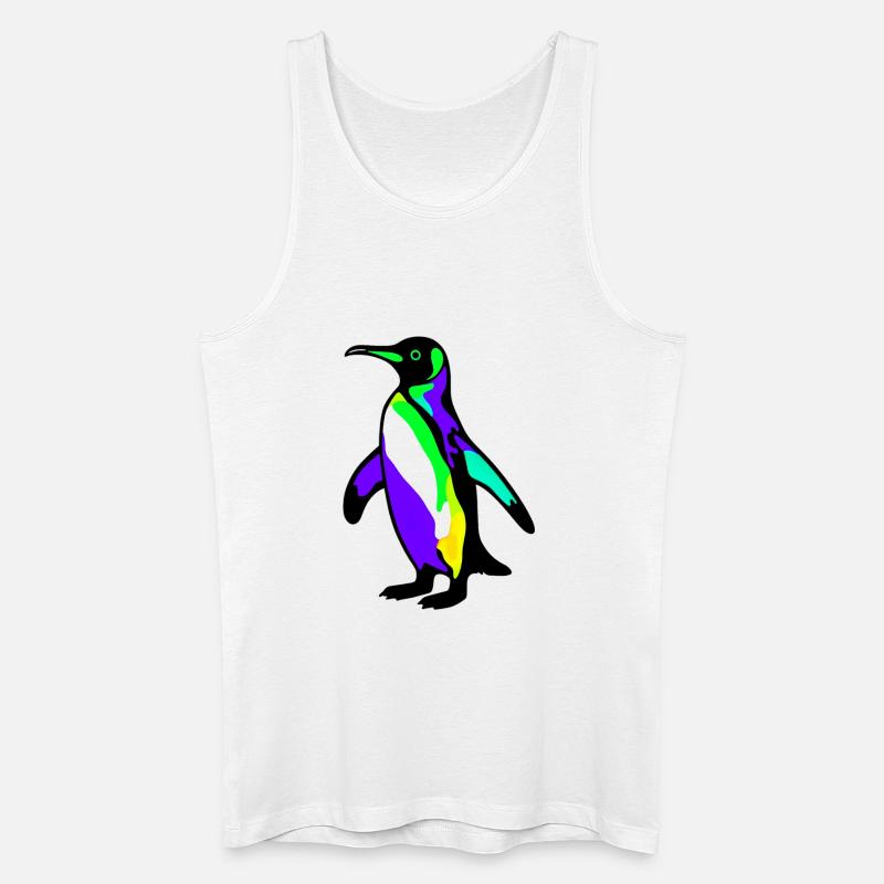 Pinguin - Männer Bio Tank Top - Weiß