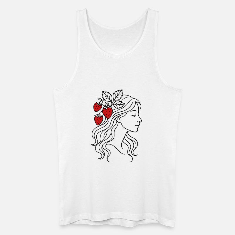 Frau mit Erdbeeren Erdbeermädchen - Männer Bio Tank Top - Weiß