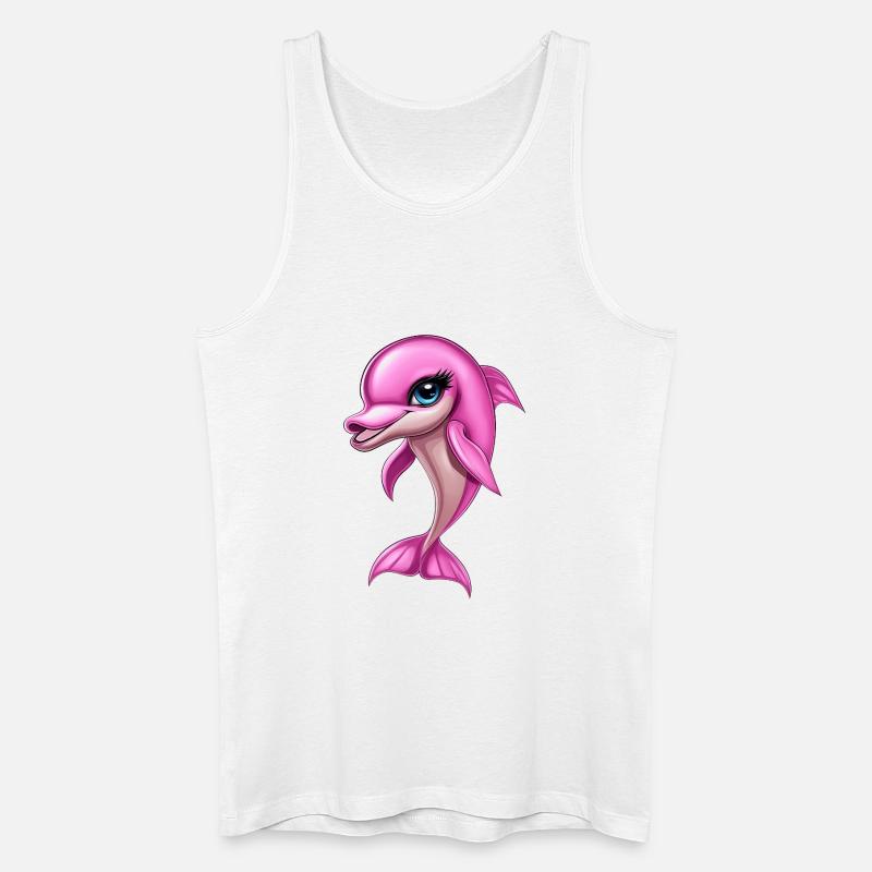 pink rosa Delfin :) - Männer Bio Tank Top - Weiß