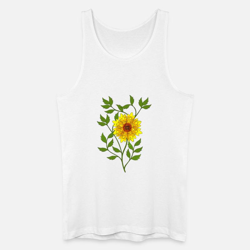 Blume - Männer Bio Tank Top - Weiß